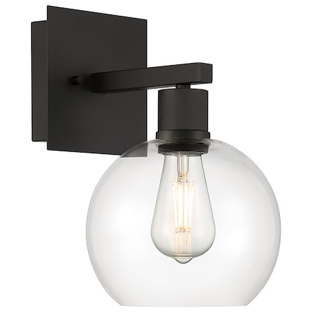 Access Lighting Port Nine Burgundy, Burgundy LED Wall Sconce, Matte Black Finish, Clear Glass 63145LEDDLP-MBL/CLR